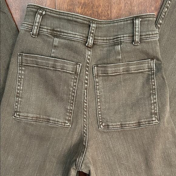 Miou Muse Straight Wide Leg Denim Pants in Mushroom, Size Small (XS Waist) - Picture 10 of 15